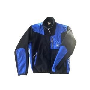 Spyder Fleece Zip Up Jacket Adult Medium Blue Black Ski